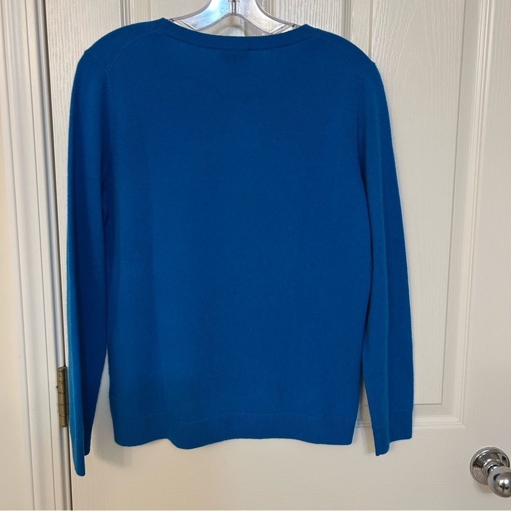 Talbots CASHMERE CREWNECK SWEATER in 
POND BLUE Size LP - Picture 6 of 6